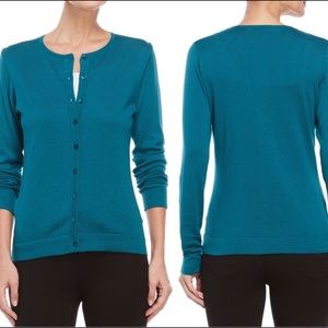 Teal Cardigan Sweater with Buttons